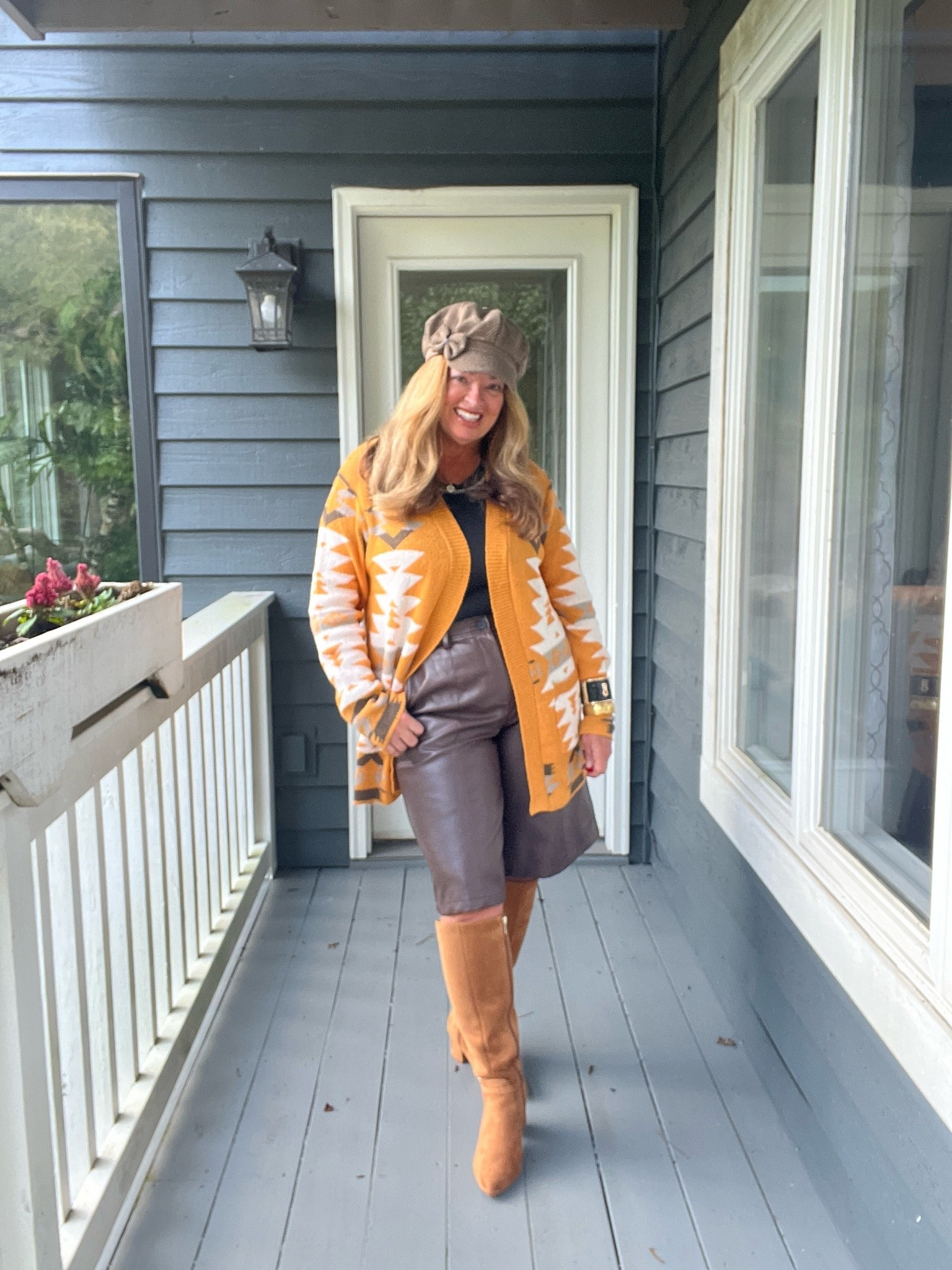 Definitely giving Fall vibes🍁🍁🍁🍁in this fun cognac Aztec cardigan.

#LTKNYFW #LTKgrwm #LTKootd