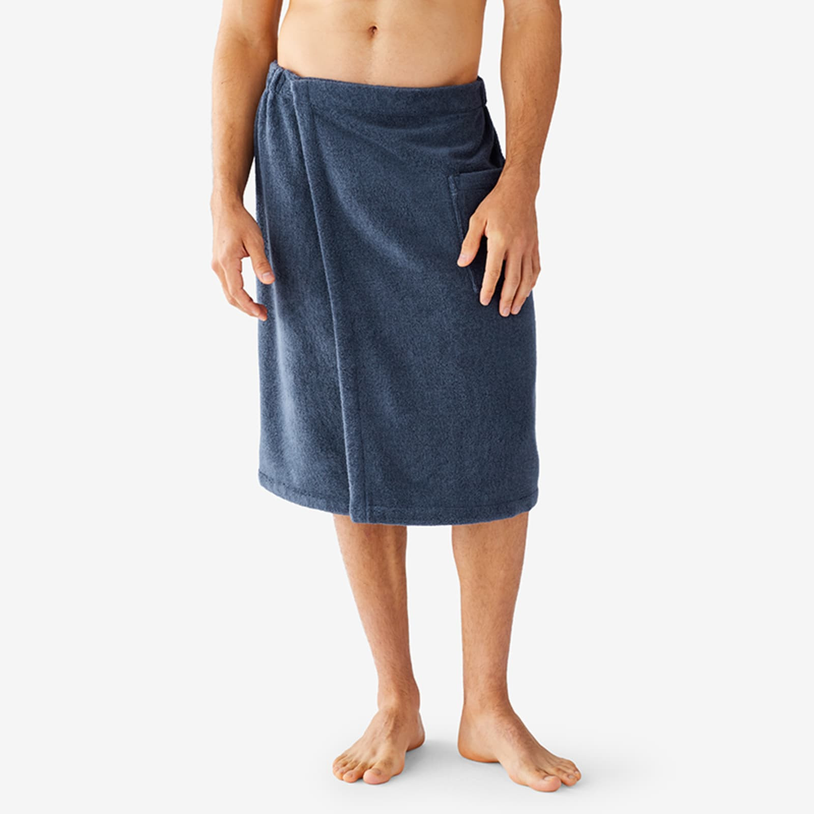 Men's Shower Wrap - Indigo, SM | The Company Store