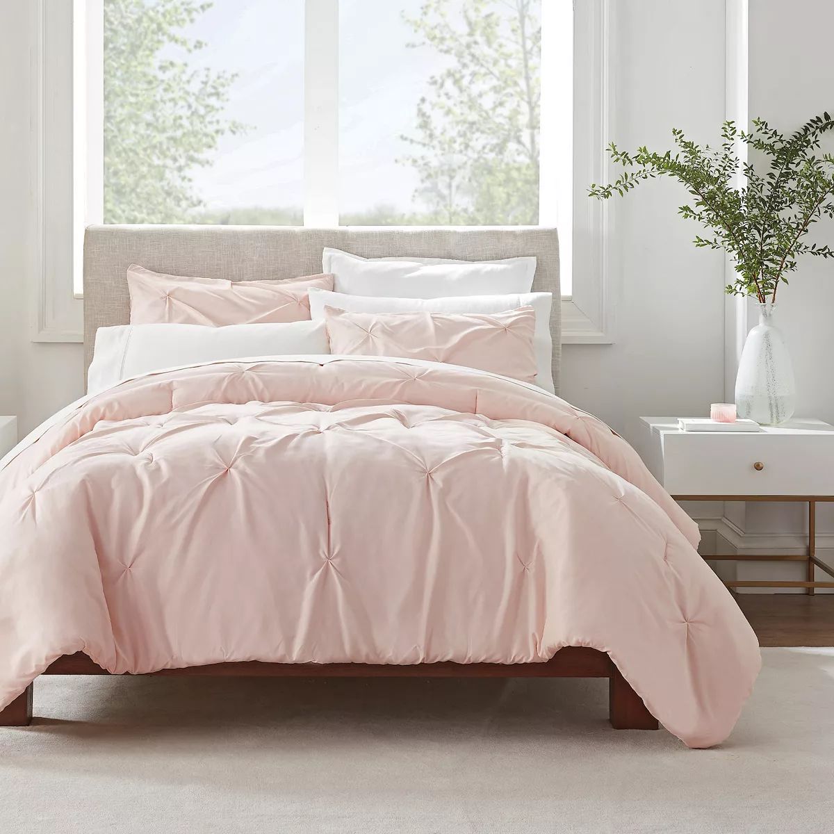 Serta® Simply Clean Antimicrobial Pleated 3-Piece Comforter Set with Shams | Kohl's