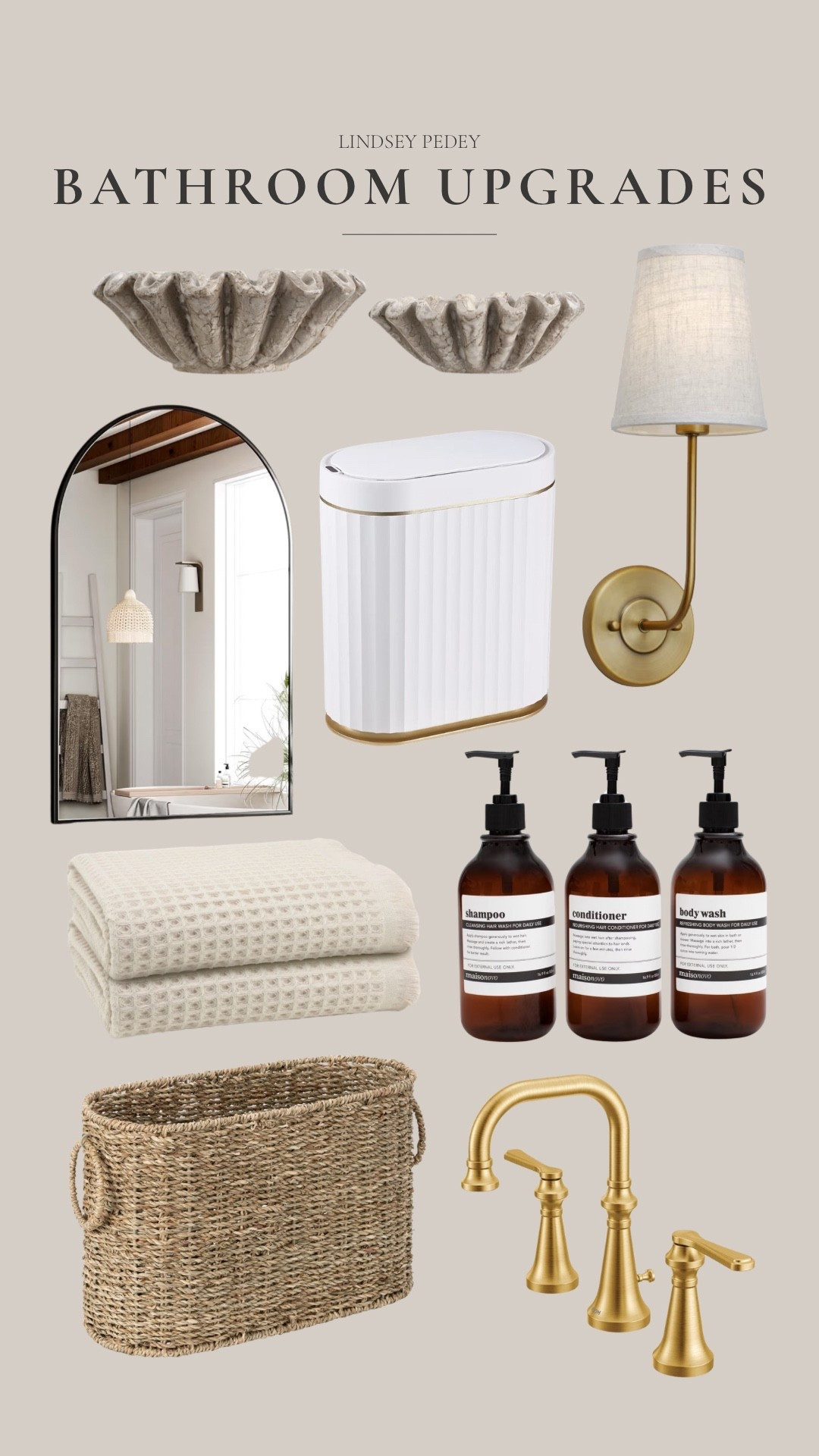 Affordable bathroom upgrades! 

Hardware, bathroom mirror, faucet, lighting, decor, aesthetic storage

#LTKHome