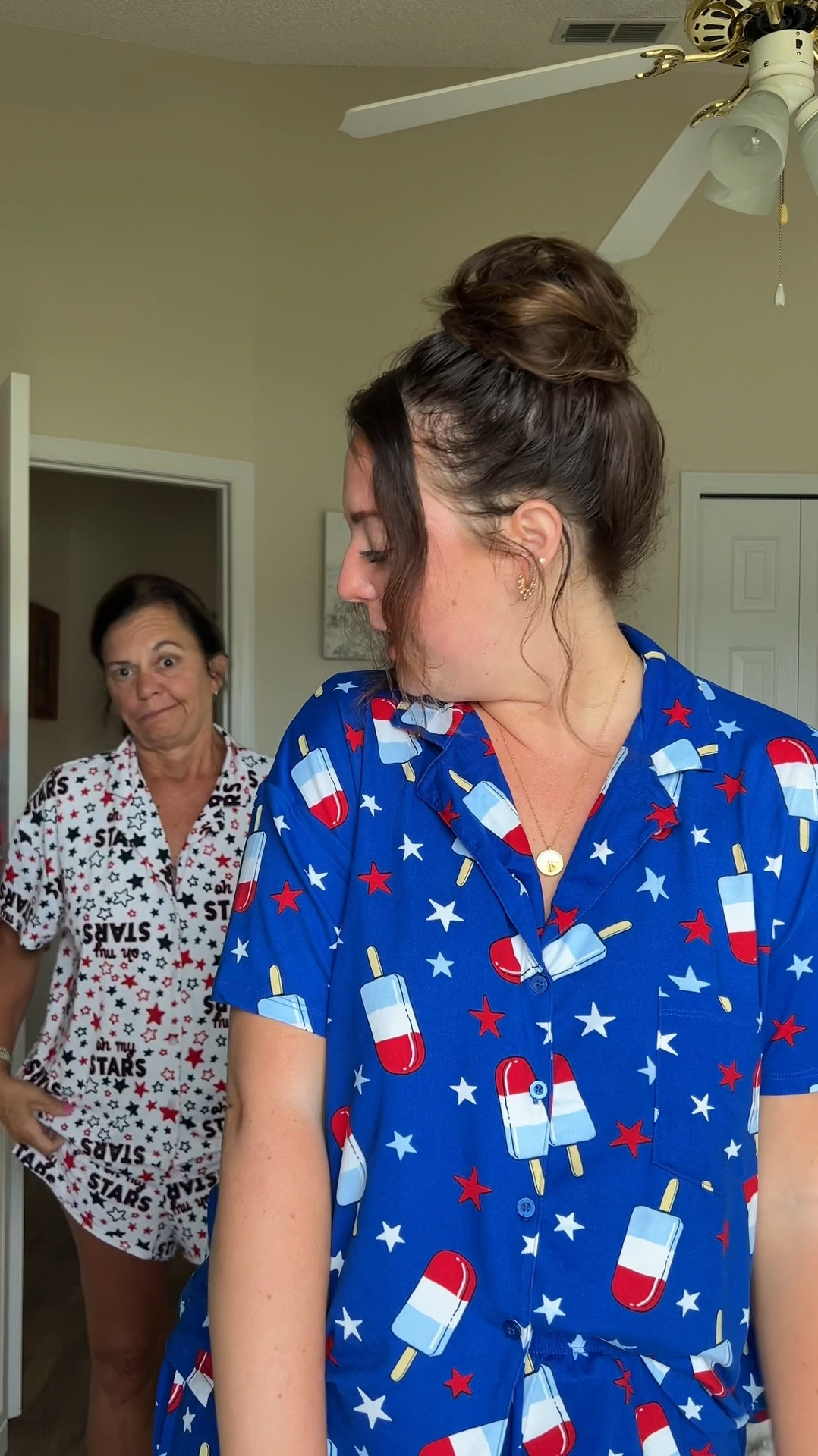 $17 Fourth of July pjs from Walmart 🇺🇸 I love festive pajamas but never want to pay much for them when I only where them certain times a year so these  are perfect! I’m wearing a large & mom is wearing a medium ❤️

#LTKxWalmart #LTKSeasonal
