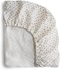 mushie Extra Soft Muslin Fitted Crib Sheet | 28"x 52" (Bloom) | Amazon (US)