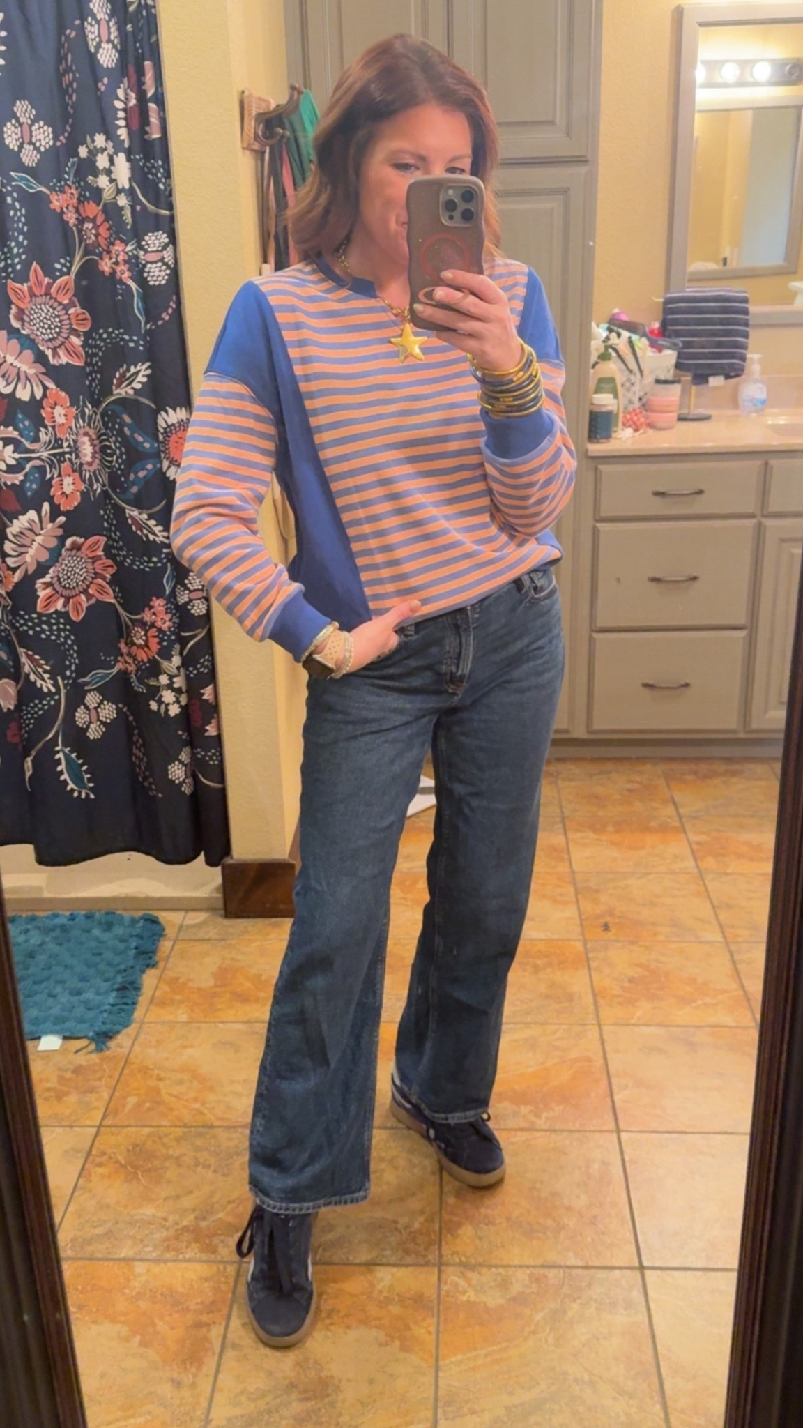 Casual Fridays are my favs! Teacher OOTD. 

Wearing size 2 in denim and size small in top. @American Eagle Outfitters  

Spring style | fashion | outfit inspo | teacher | mom style | denim | 

#LTKgrwm #LTKSaleAlert #LTKootd