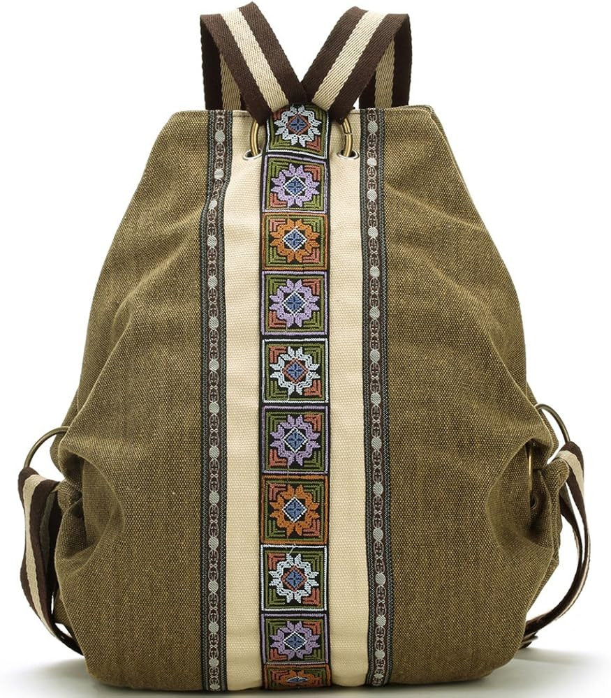 Goodhan Women Canvas Backpack Daypack Casual Shoulder Bag, Vintage Heavy-duty Anti-theft Travel B... | Amazon (US)