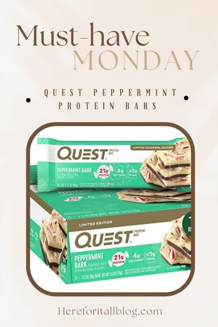 This is a seasonal flavor so after I tried one, I ordered 3 more boxes! If you like peppermint patties or peppermint anything, you need to get these quest protein bars! They have 21g of protein per bar and are keto friendly low sugar and low carbs. 

#LTKSeasonal #LTKFind #LTKfit