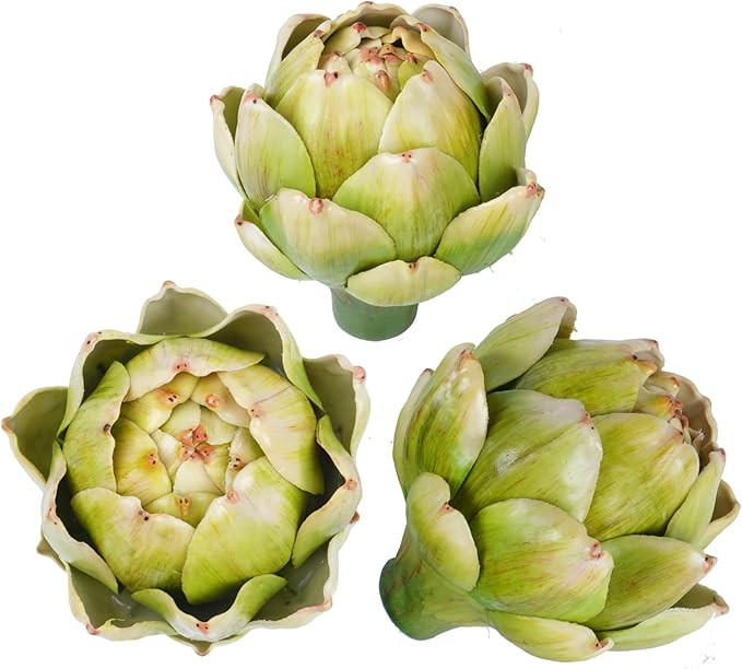 Notakia 3Pcs Green Large Faux Artichokes for Decoration Bowl Fillers Fake Fruit Artificial Artich... | Amazon (US)