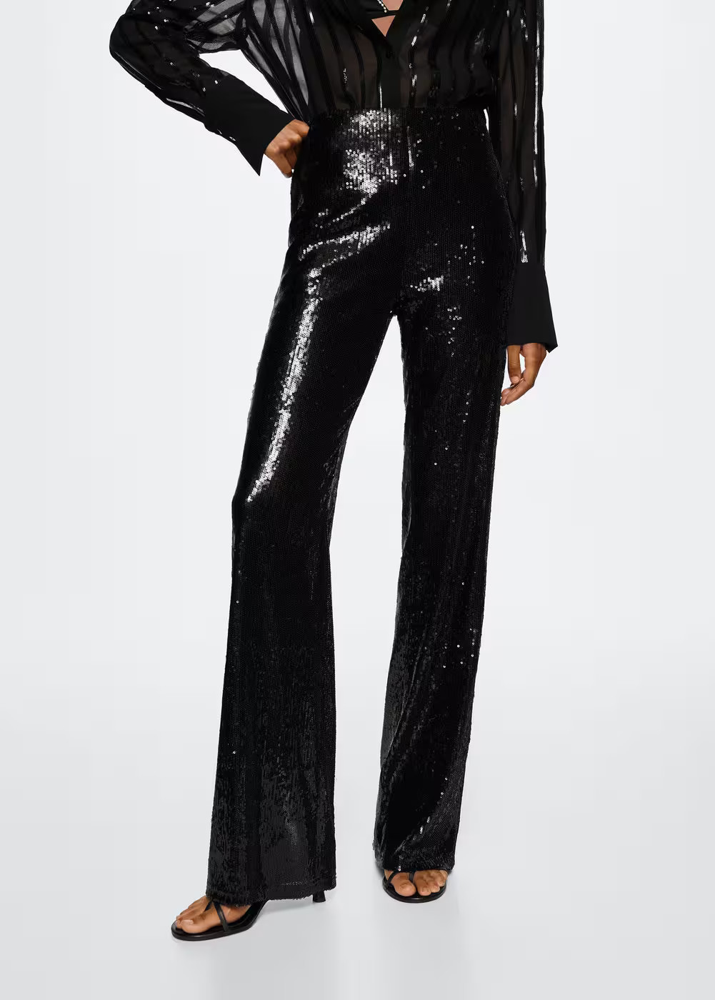 Sequined pants -  Women | Mango USA | MANGO (US)