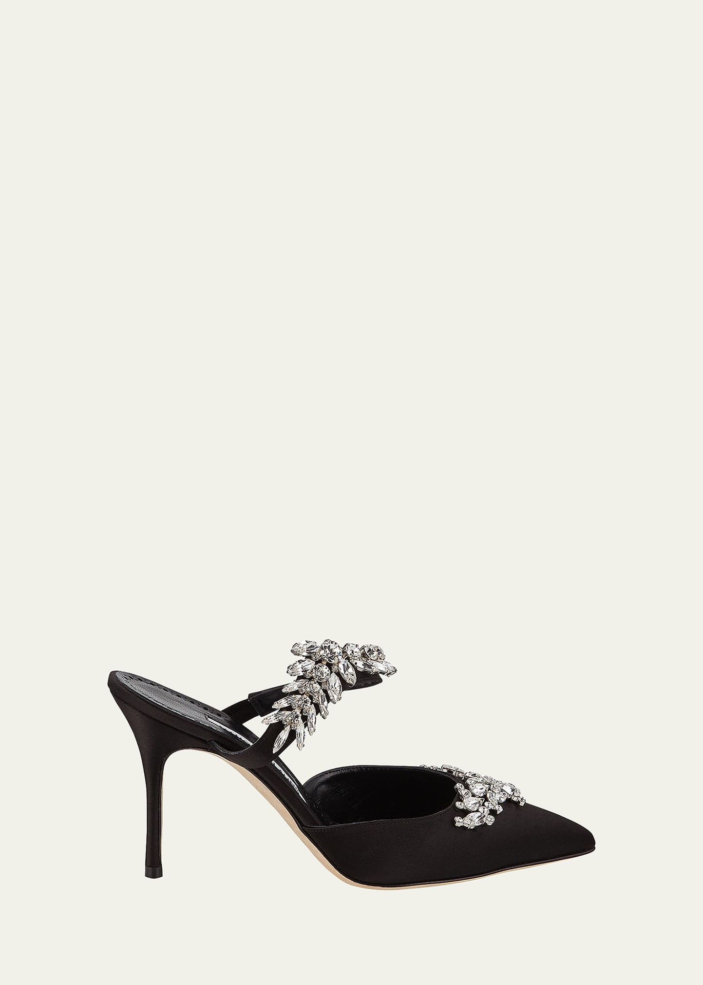Manolo Blahnik Lurum Crystal-Embellished Mules | Bergdorf Goodman