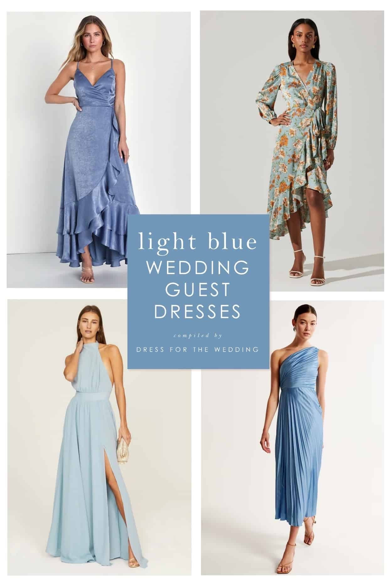 Light blue wedding guest dresses. Blue dress for a wedding. Blue midi dresses, cocktail dresses, blue maxi dresses, blue formal dress.
Engaged, planning a wedding or attending several weddings? Dress for the Wedding is a curated wedding shopping site. Follow us on the LIKEtoKNOW.it shopping app to get the product details for this look plus sale alerts on wedding attire, cute dresses under $100, ideas for wedding guest outfits, plus wedding decor and gift ideas! 

#LTKgrwm #LTKootd #LTKWedding