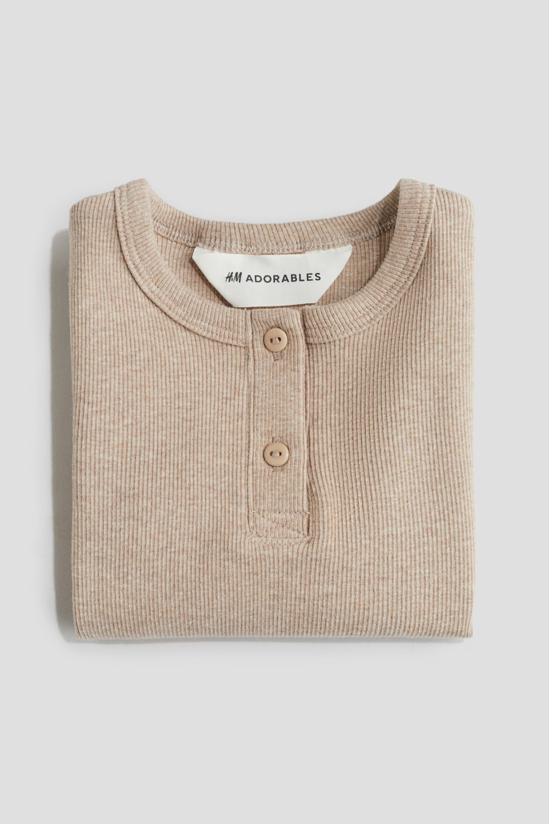 Ribbed cotton Henley top | H&M (UK, MY, IN, SG, PH, TW, HK)