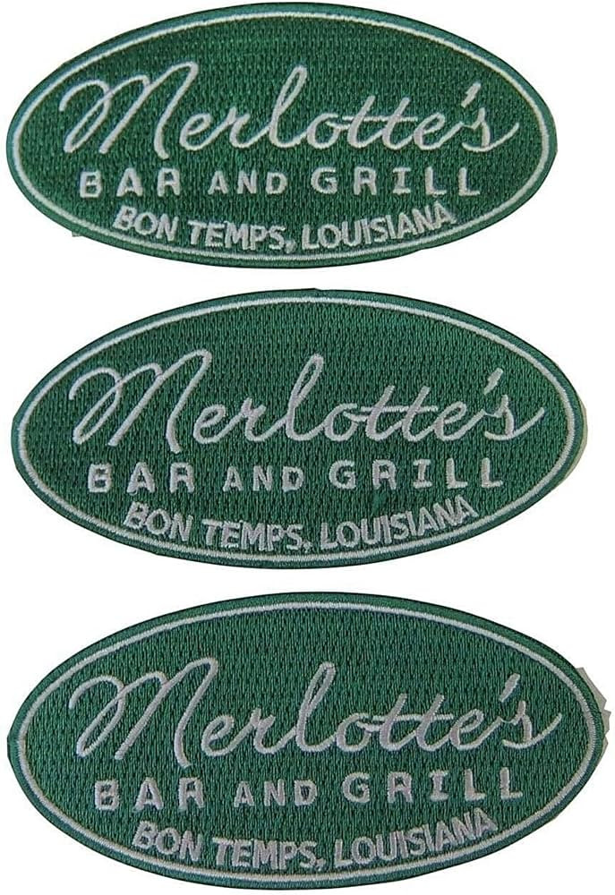 True Cartoon Blood Merlotte's Bar and Grill Logo Embroidered Patch Set of 3 | Amazon (US)