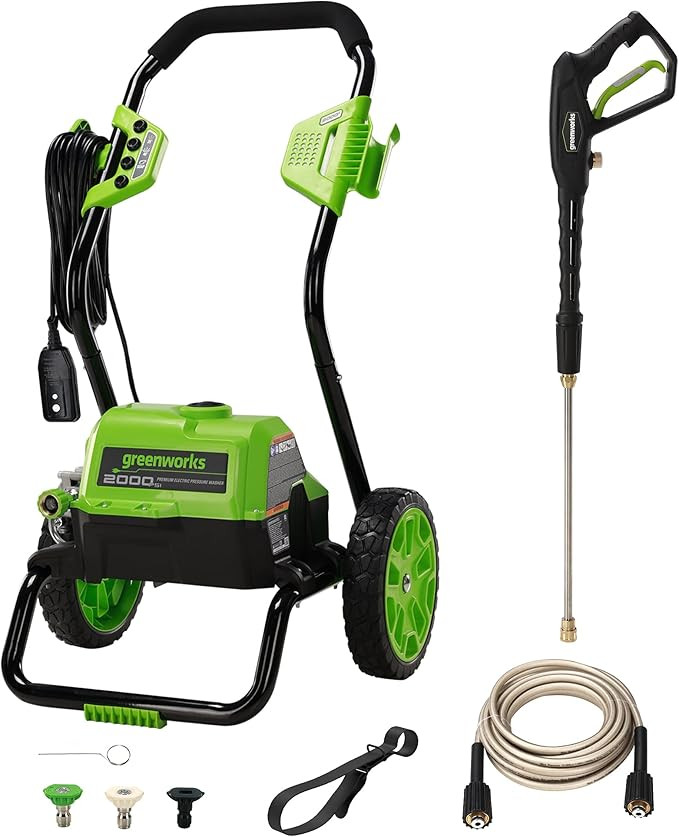 Greenworks 2000 Max PSI @ 1.1 GPM (13 Amp) Electric Pressure Washer (Black Frame) | Amazon (US)