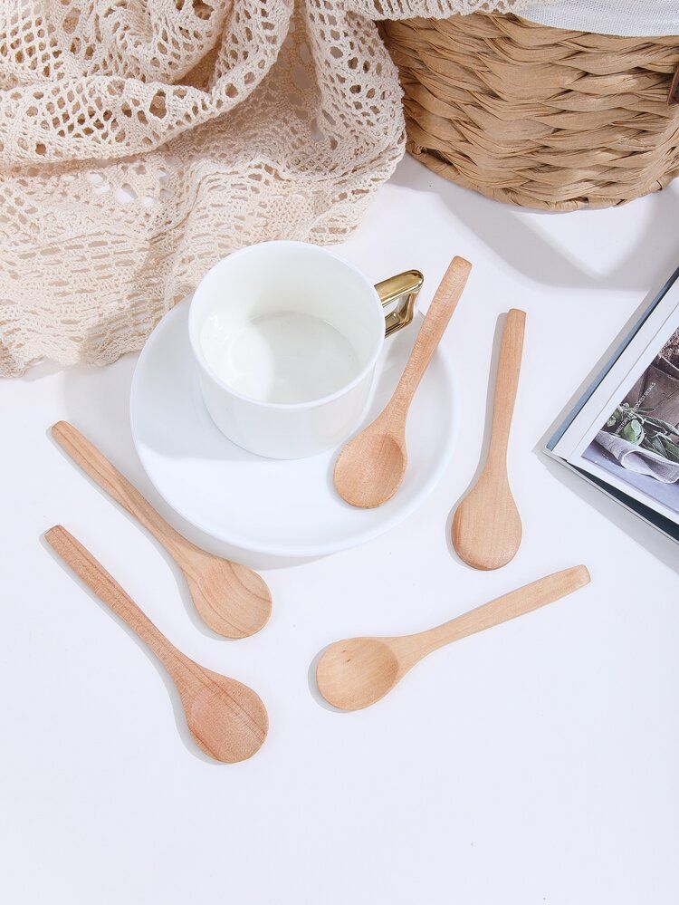 5pcs Wooden Spoon | SHEIN
