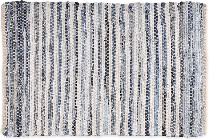DII Chindi Collection Handmade Rag Rug, Colors May Vary, 2 x 3', Denim, 1 Piece | Amazon (US)