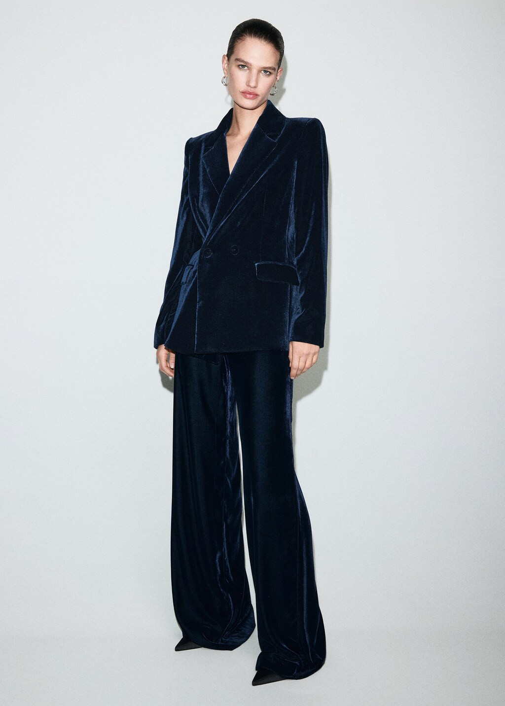 Velvet suit pants navy - Woman - 8 - MANGO | Mango (US/MX/AU)