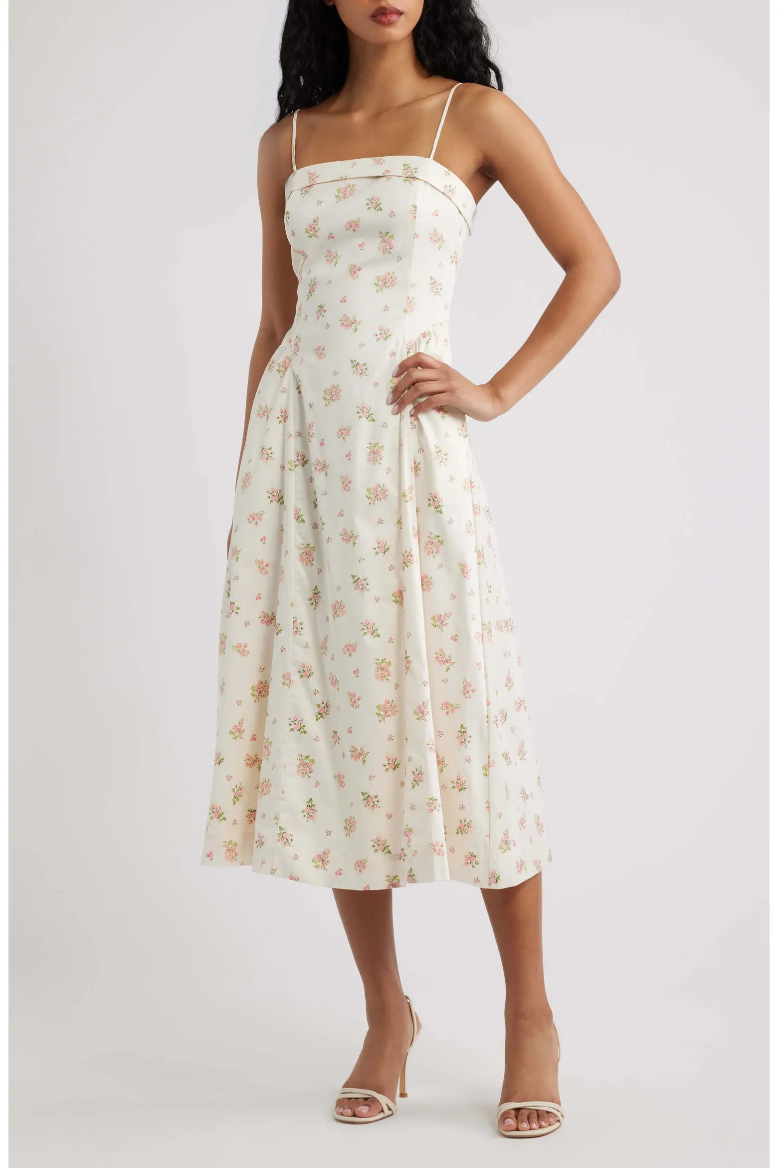 Ditsy Floral A-Line Midi Dress (Women) | Nordstrom | Nordstrom