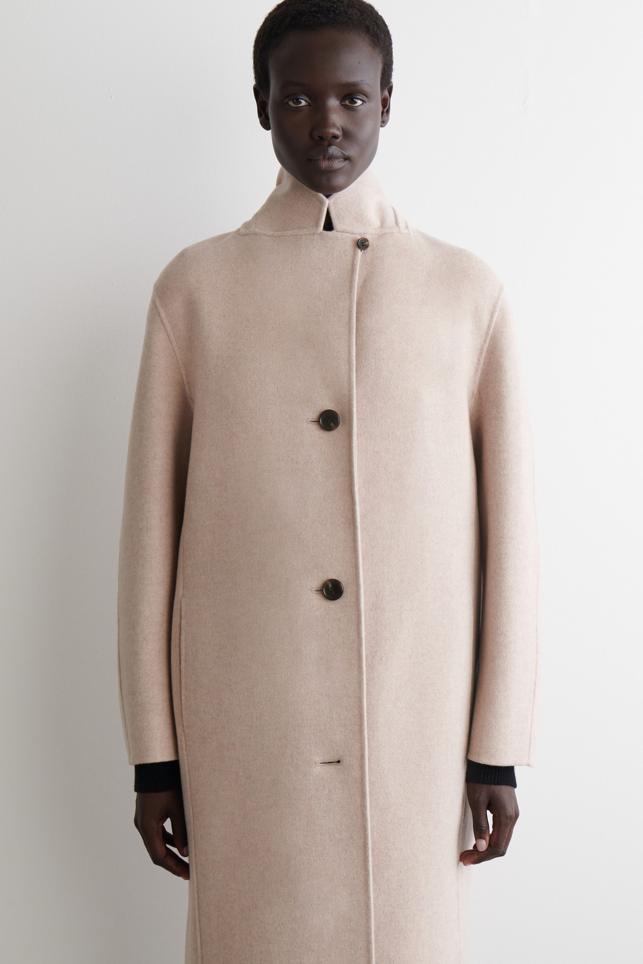 DOUBLE-FACED WOOL LONG COAT - LIGHT BEIGE | COS US | COS (US)