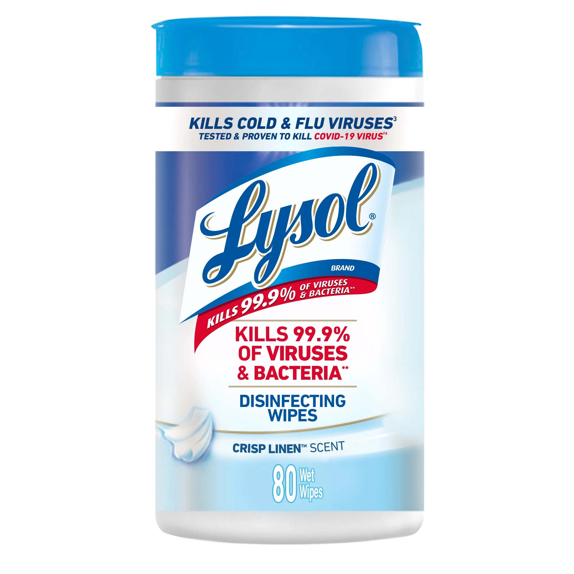 Lysol Disinfecting Wipes, Crisp Linen, 80ct | Walmart (US)