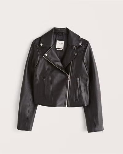 Women's Vegan Leather Moto Jacket | Women's | Abercrombie.com | Abercrombie & Fitch (US)