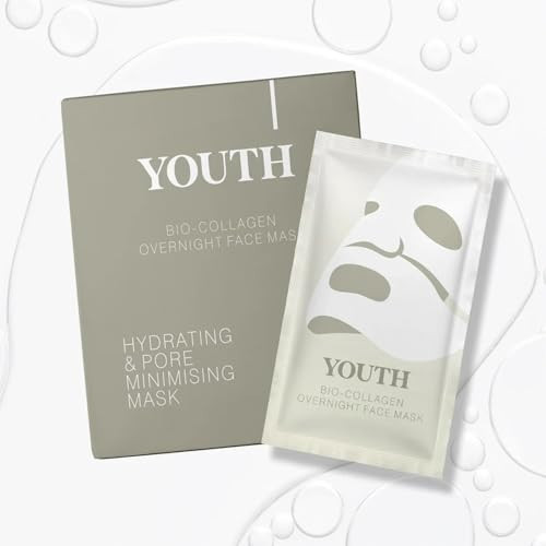 Youth Bio-Collagen Overnight Face Mask - Youth Skin Collagen Mask, Korean Glass Skin Face Masks Skincare, Hydrating Overnight Hydrogel Mask, Pore Minimizing, Elasticity Improvement (34gx16ea) | Amazon (US)