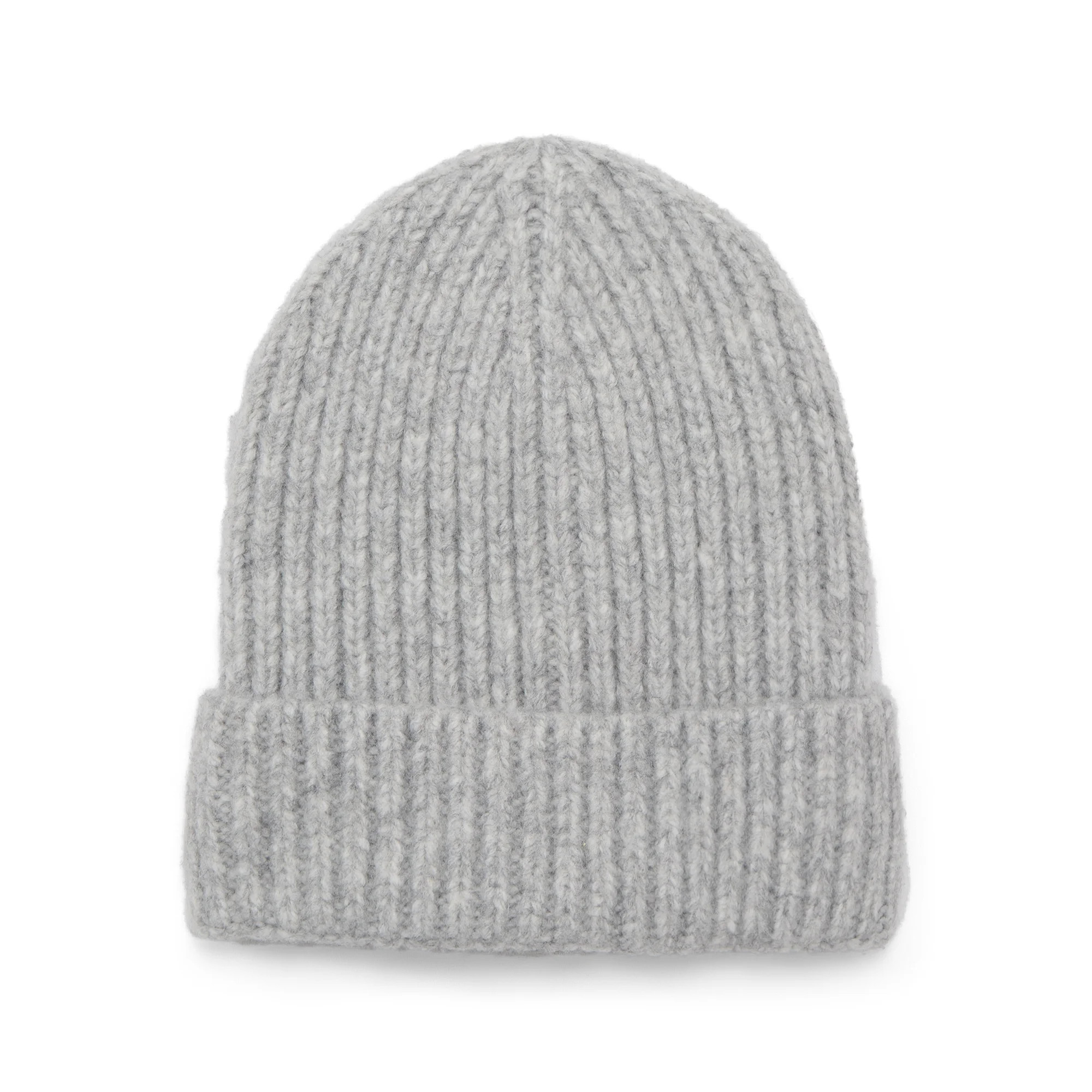 Time and Tru Women's Rib Beanie, One Size Fits Most, Light Grey Heather | Walmart (US)