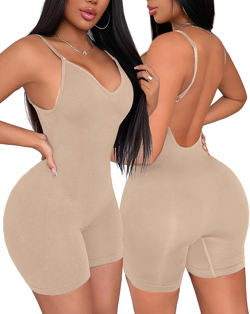 Sliot Women's Backless Bodysuit - Seamless Tummy Control Open Back Shapewear for Dresses, Low Cut... | Amazon (US)