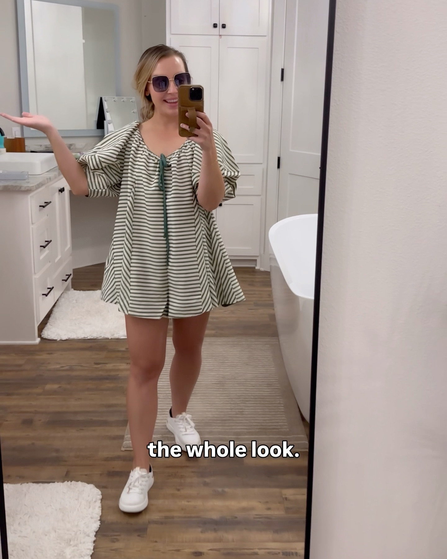This is such a cute flowy romper purchased from @thesethreeboutique ➡️ https://thesethreeboutique.com/products/monica-romper-green-stripe?_pos=1&_sid=c363a6468&_ss=r

I’m typical a size small-medium (4-6) and wearing a size small in this. It is flowy and has some room, so I would size down if in between.

Shoes: Reef Neptune - pairs well with any outfit! 

Sunglasses: Dax - I couldn’t find the exact link so I’ve shared a few alternatives. 



#LTKPetite #LTKMidsize #LTKStyleTip