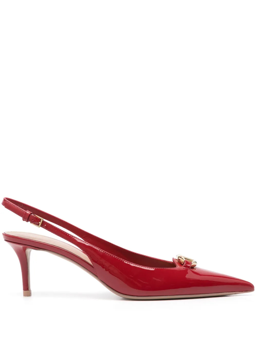 Valentino Garavani 60mm VLogo Slingback Pumps | Red | FARFETCH AZ | Farfetch Global