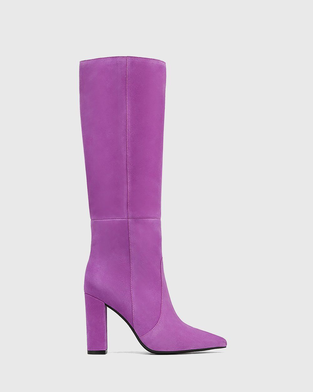 Handy Suede Leather Block Heel Long Boots | THE ICONIC (AU & NZ)