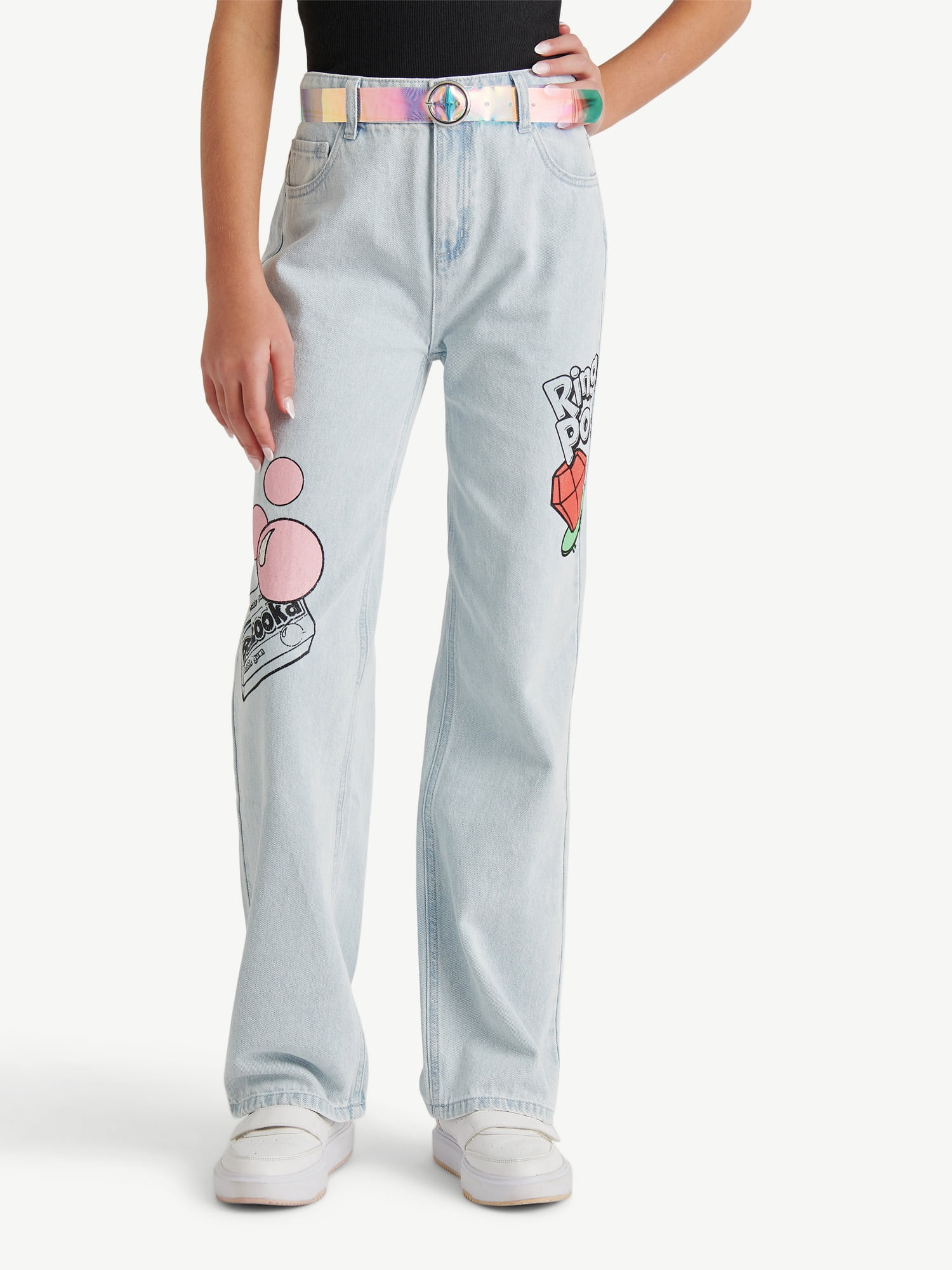 Justice Girls Ring Pop Collab Jeans, Sizes 6-18, Slim & Plus - Walmart.com | Walmart (US)