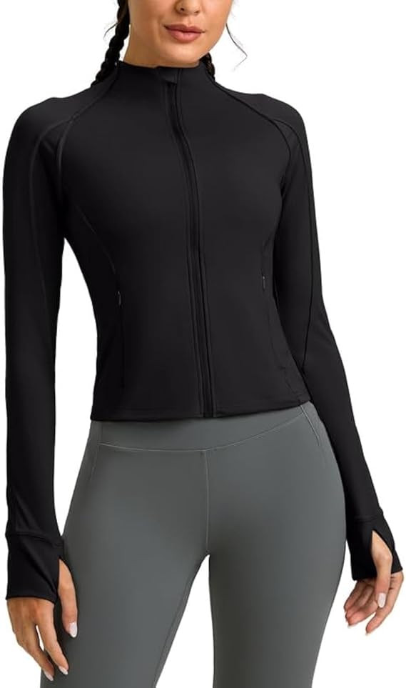 G Gradual Women's Cropped Workout Jacket Slim Fit Full Zip Athletic Running Gym Jackets for Women... | Amazon (US)