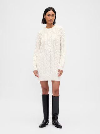 Cable-Knit Mini Sweater Dress | Gap (US)