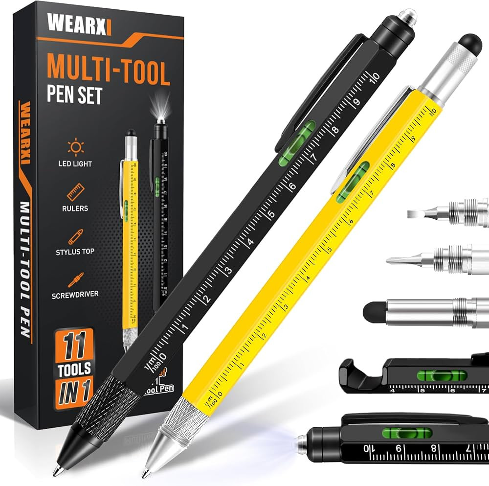 WEARXI Stocking Stuffers for Adults Men, 11 in 1 Multitool Pen Gifts for Men, Mens Gifts for Chri... | Amazon (US)