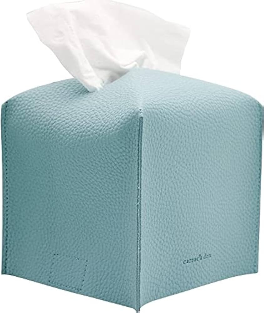 Tissue Box Cover Holder, Square with Bottom Belt by Carrot's Den - PU Leather Decorative Organize... | Amazon (US)
