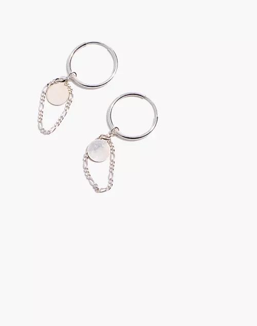 by ren Sterling Silver Chain Charm Hoop Earrings | Madewell