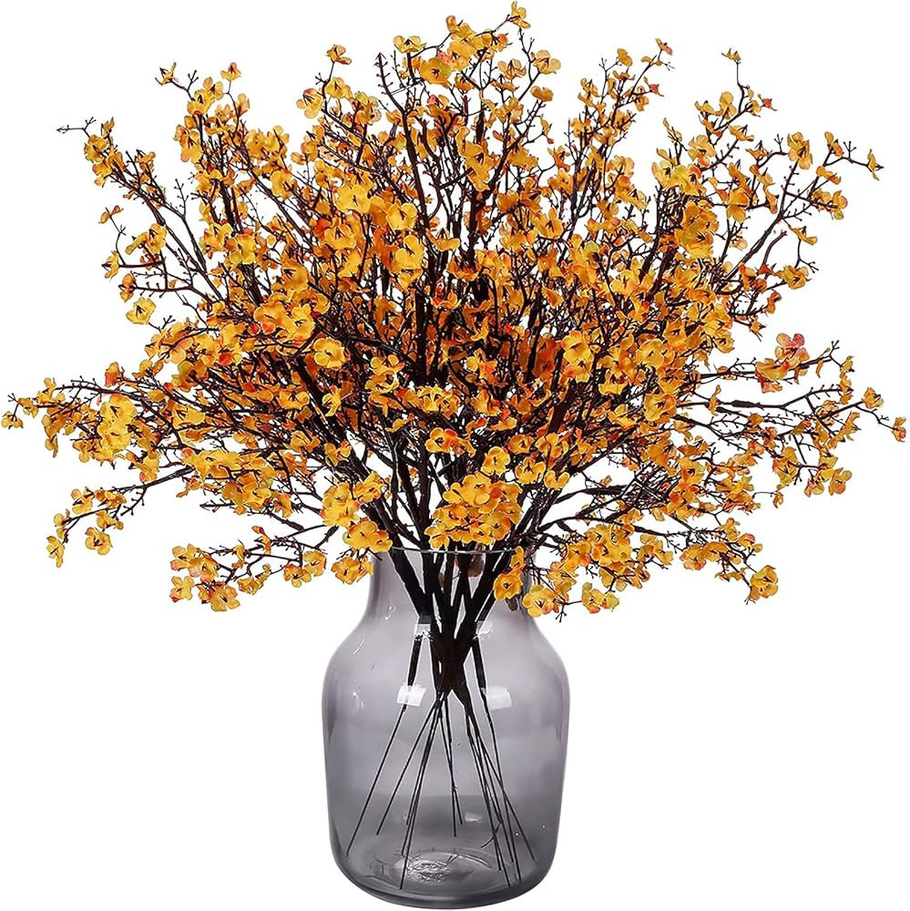 Momkids 15 Pcs Faux Flower Fake Babys Breath Flower Bulk Artificial Gypsophila Bouquet Fall Silk ... | Amazon (US)