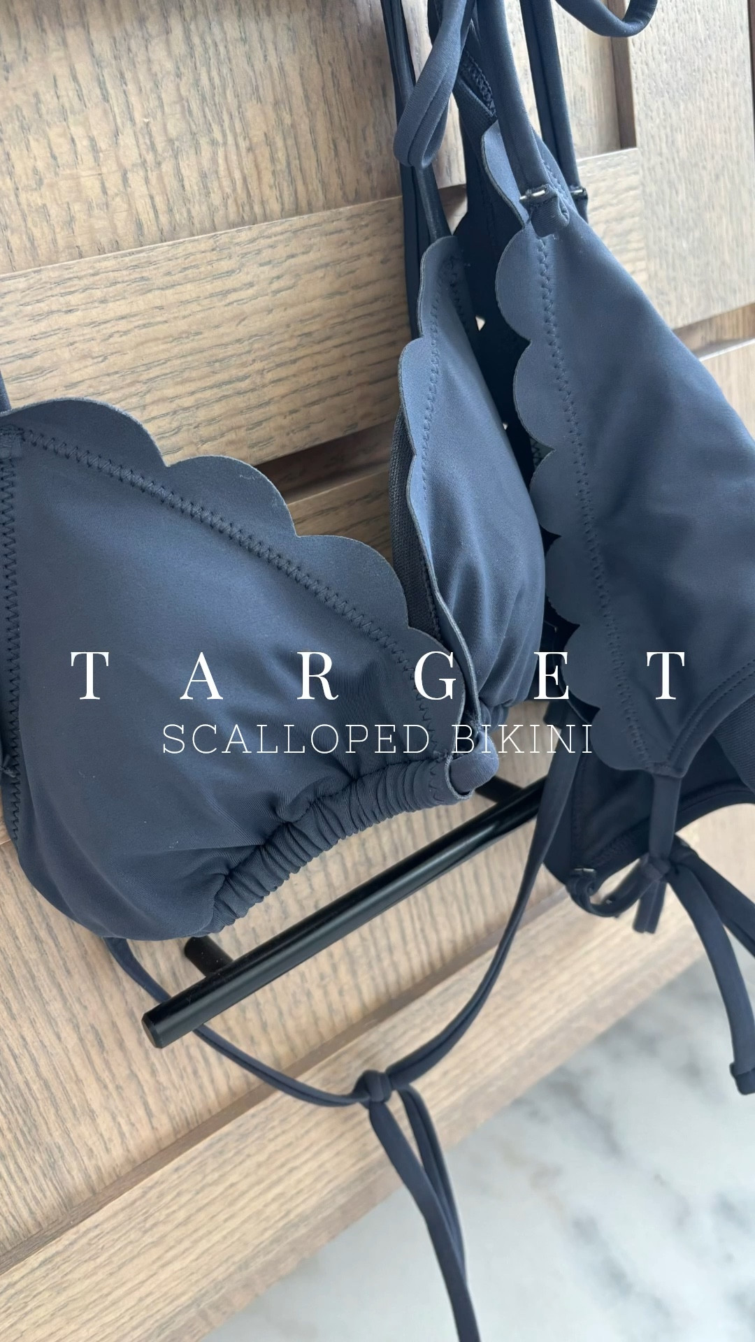 Obsessed with this cute bikini for this summer! I LOVE scalloped details & a navy swim suit! ITS SELLING OUT QUICK though! If you find your size- buy it now! 

Completely adjustable to your body with tie bikini top and side tie bottoms. I’m 5’2” and athletic/petite frame, I bought an XS in the top and a S in the bottoms! 

#LTKSwim #LTKPetite #LTKSeasonal