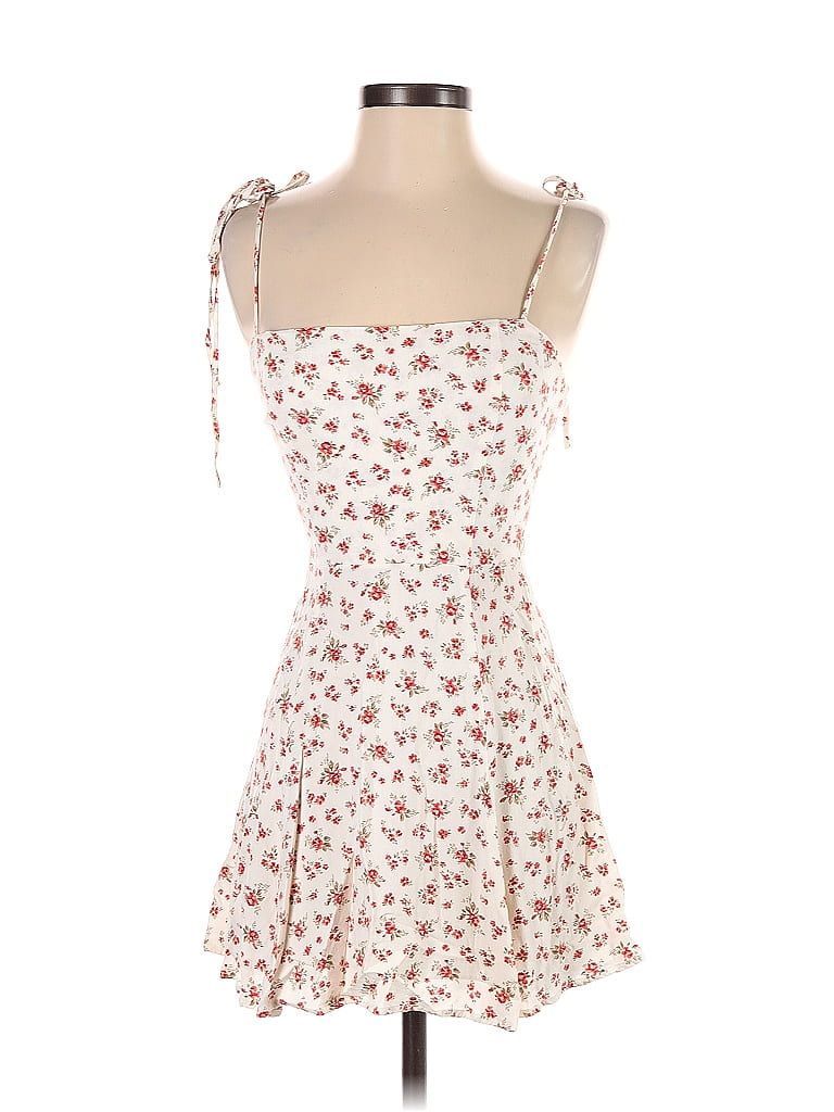 Reformation Casual Dress: White Floral Dresses - Used - Size 0 | ThredUp