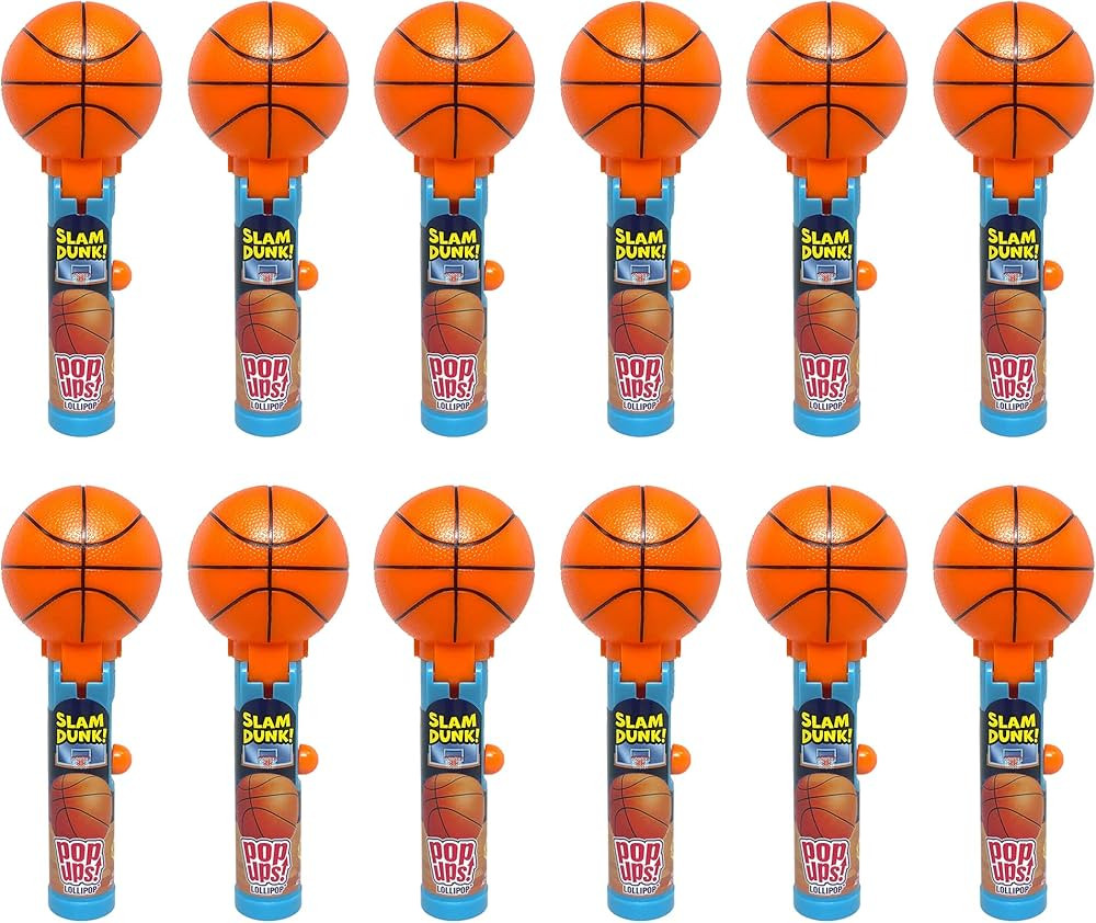Pop Ups! Basketball Lollipop Holder - 12 Lollipops with Cases - Individually Wrapped Candy Party ... | Amazon (US)