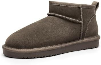 DREAM PAIRS Ankle Winter Mini Boots for Women Genuine Suede Faux Fur Lining Water Resistant Warm ... | Amazon (US)