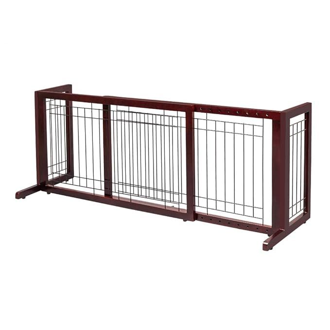 Bonnlo Freestanding Pet Gate Adjustable from 40"to 71" Sturdy Solid Wood Dog Gate for Indoor Stai... | Amazon (US)