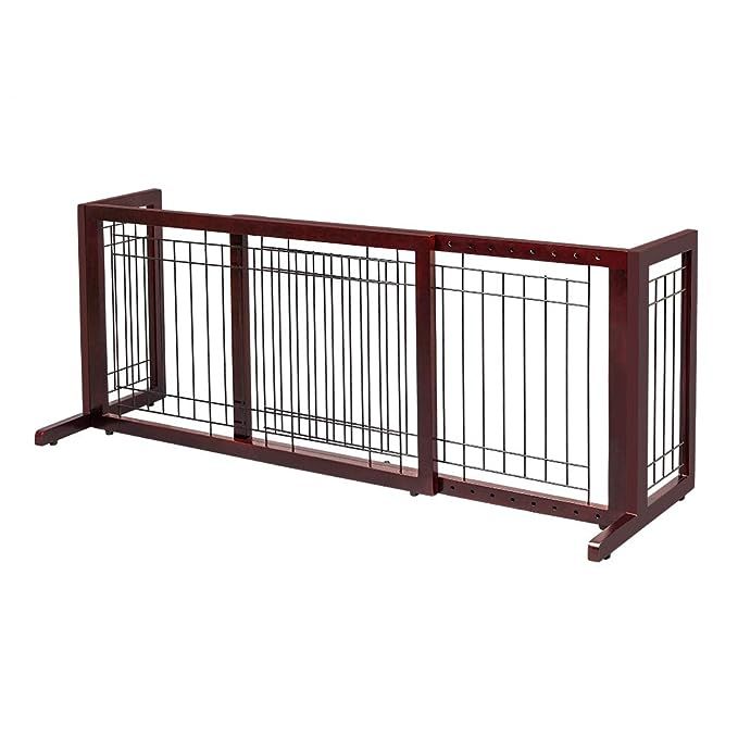 Bonnlo Freestanding Pet Gate Adjustable from 40"to 71" Sturdy Solid Wood Dog Gate for Indoor Stai... | Amazon (US)