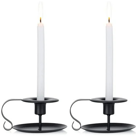 Retro Iron Candelabrum Simple Black Candlestick Holders Taper Candle Holder - Candlelight Stand for  | Walmart (US)
