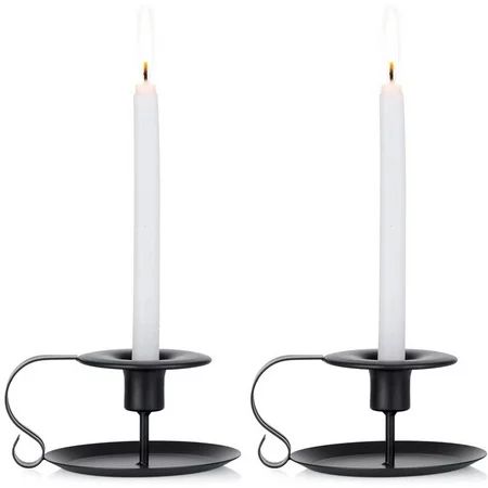 Retro Iron Candelabrum Simple Black Candlestick Holders Taper Candle Holder - Candlelight Stand for  | Walmart (US)