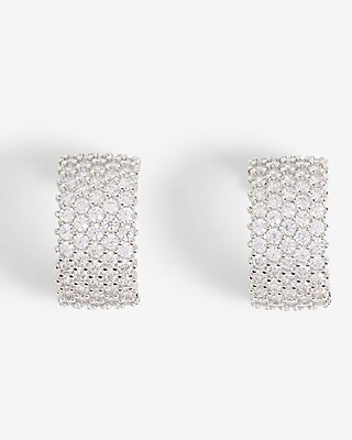 Crystal Hoop Huggie Earrings | Express