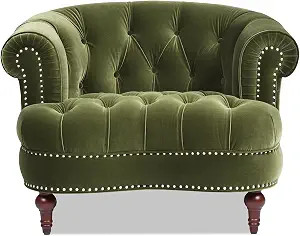 Jennifer Taylor Home La Rosa Victorian Tufted Upholstered Accent Chair Olive Green Performance Ve... | Amazon (US)