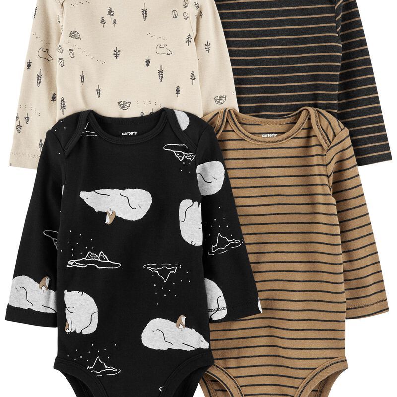 4-Pack Long-Sleeve Bodysuits | Carter's