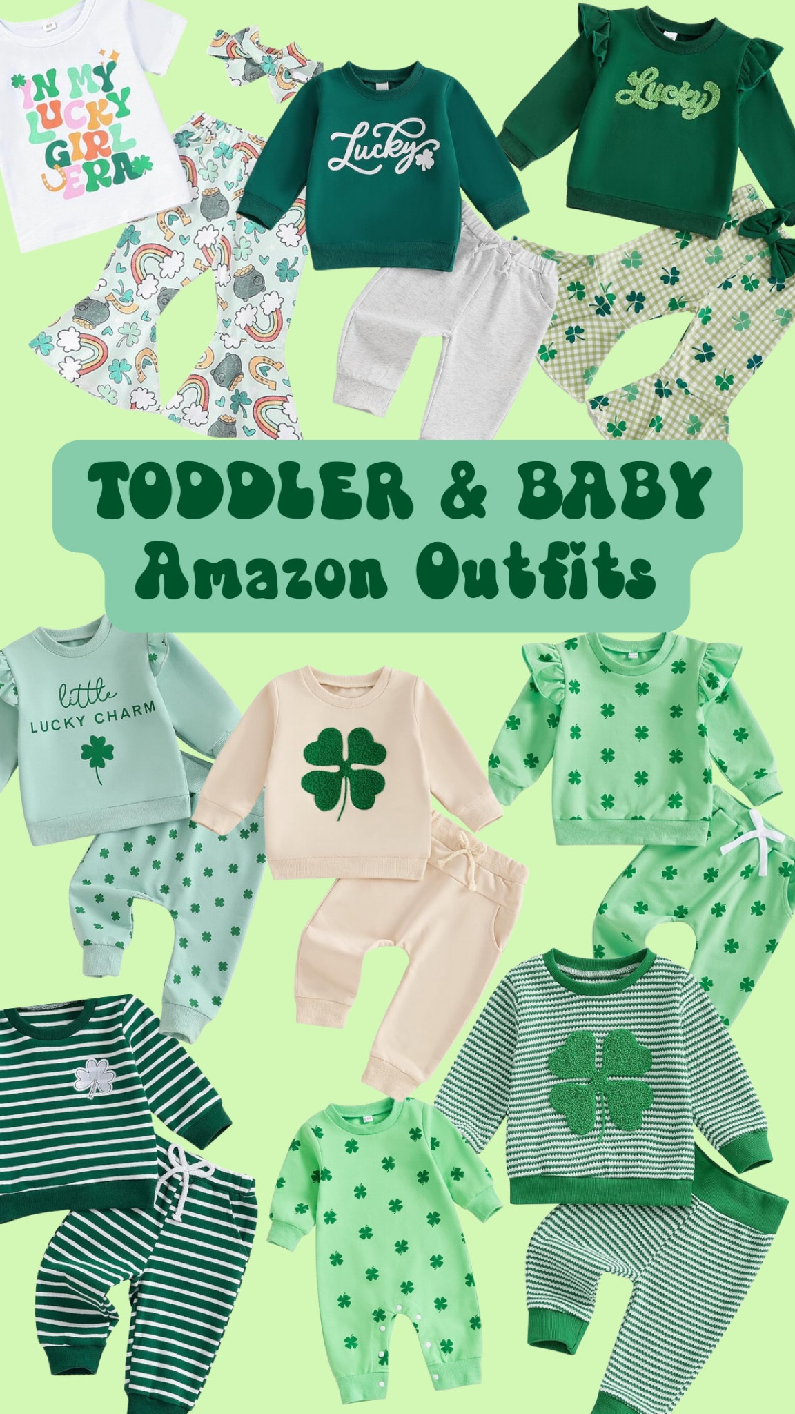Amazon Finds - St Patrick’s Day - Kids Outfits - Set - Toddler - Baby - Clover - Lucky Charm

#LTKKids #LTKSeasonal #LTKBaby