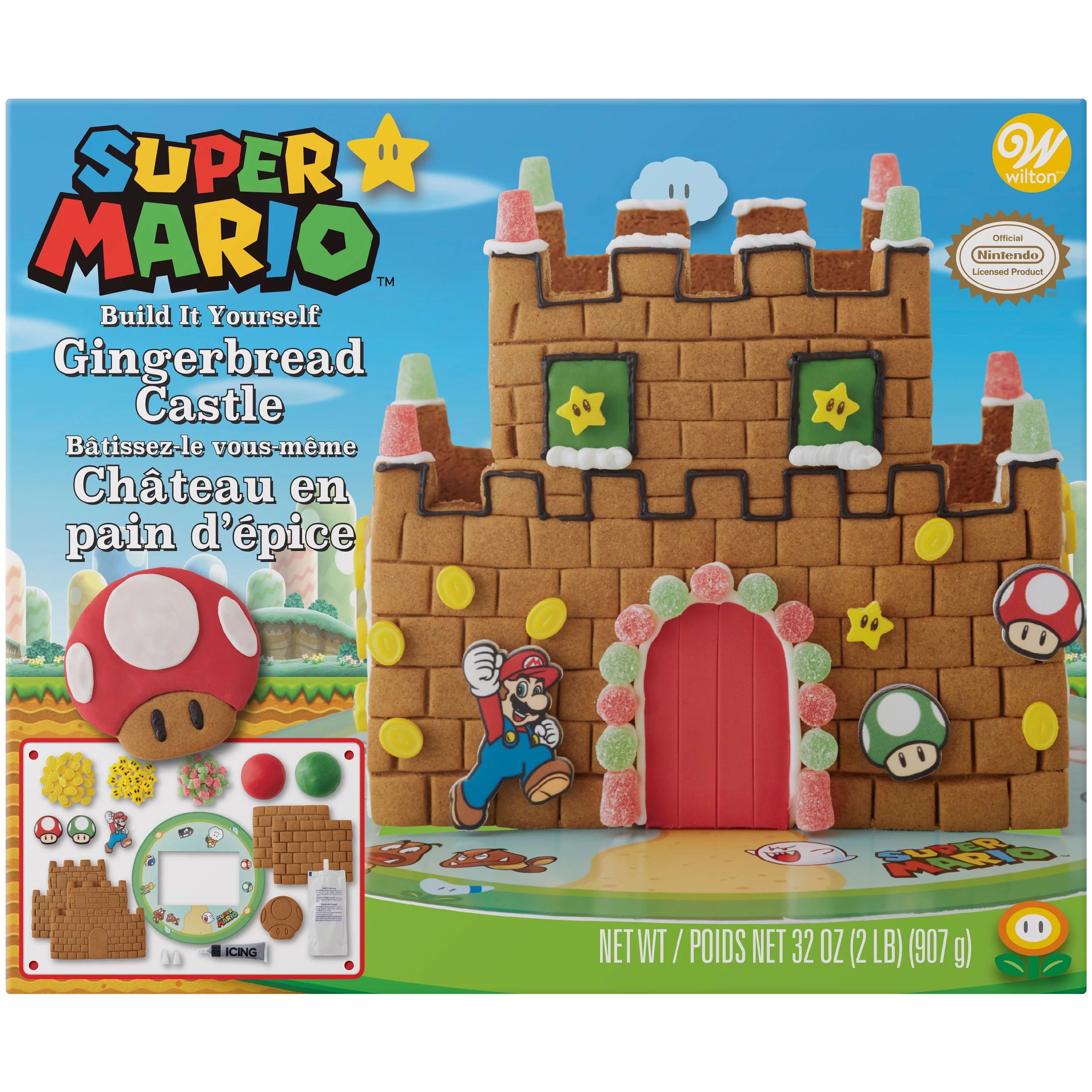 Wilton Build-it-Yourself Super Mario by Nintendo Gingerbread Castle Decorating Kit | Walmart (US)