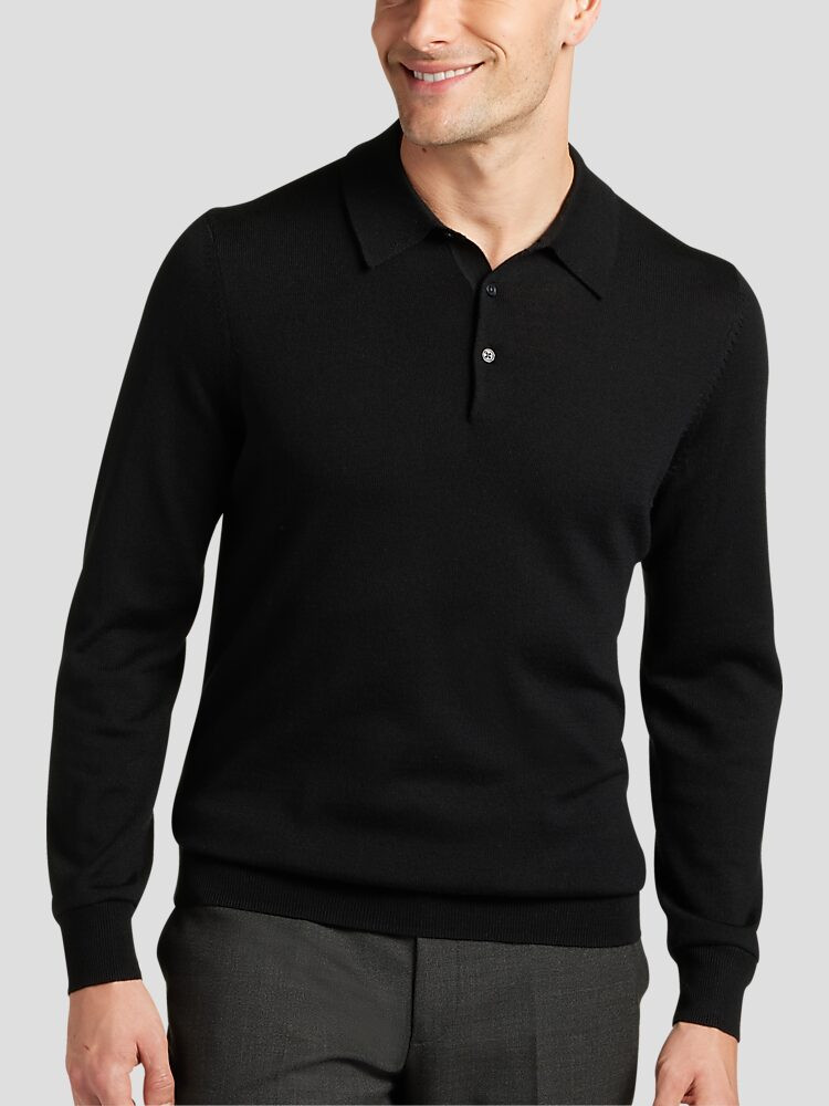 Joseph Abboud Modern Fit Merino Wool Polo | Sweaters| Men's Wearhouse | The Men's Wearhouse